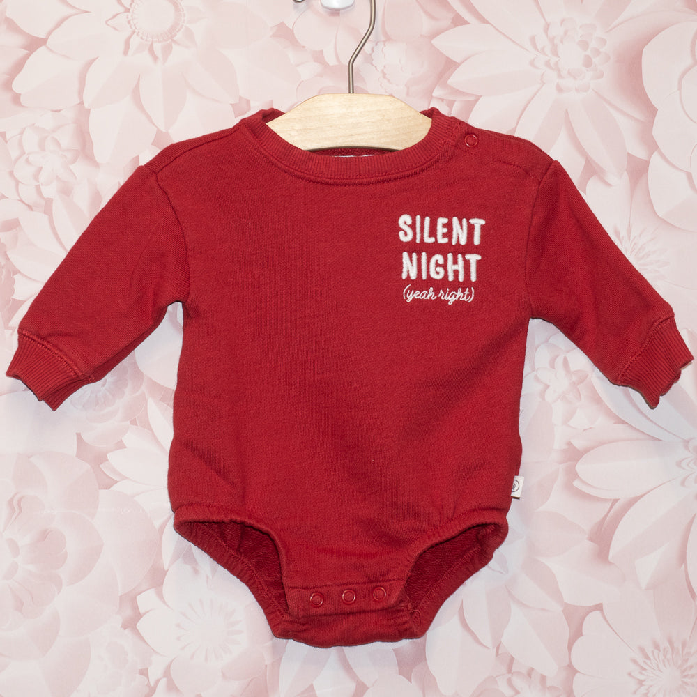 Silent Night Yeah Right Onesie Size 3m