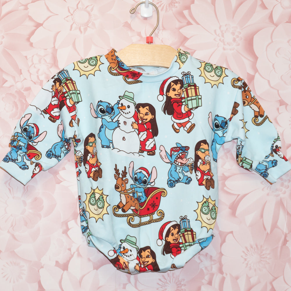 Hawaiian Alien Christmas Bubble Romper Size 0-3m