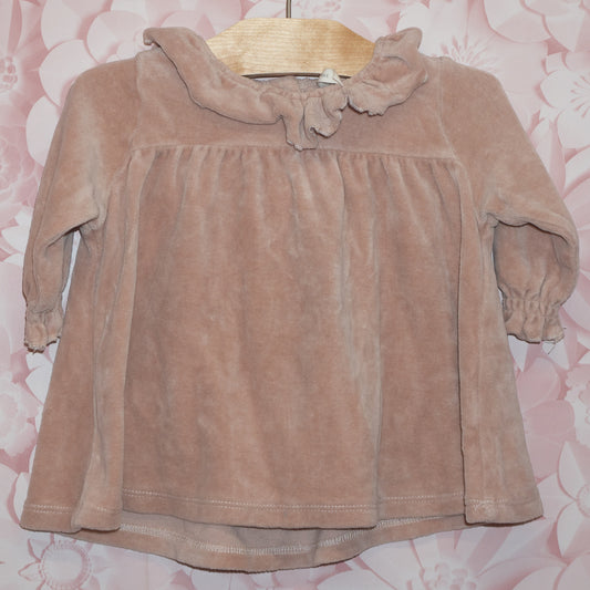 Ruffled Velour Dress Size 6-12m