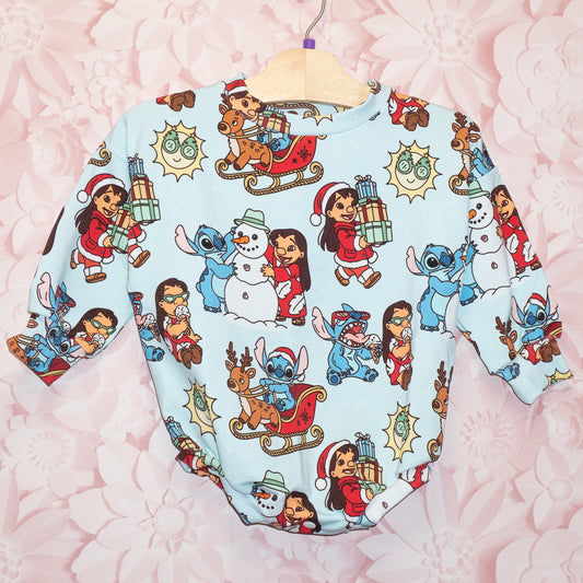 Hawaiian Alien Christmas Bubble Romper Size 18-24m
