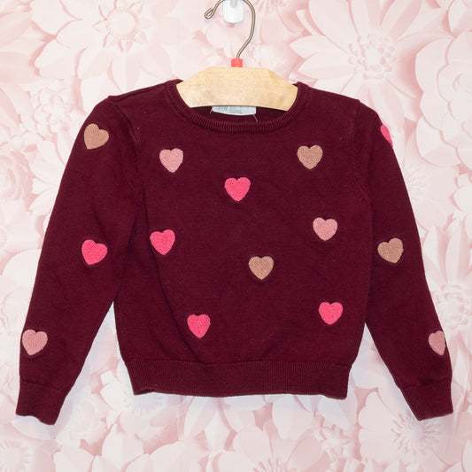 Applique Heart Sweater Size 3/4T