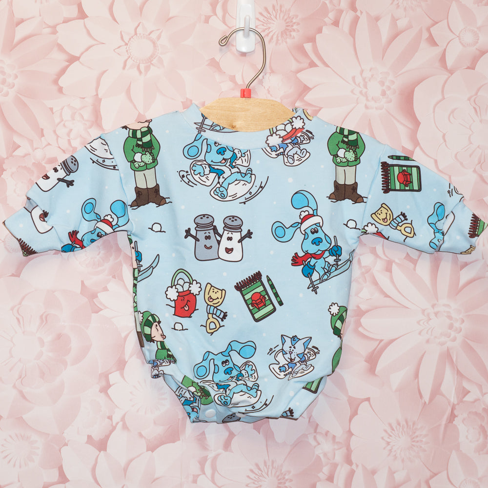 Blue Dog Christmas Bubble Romper Size 0-3m