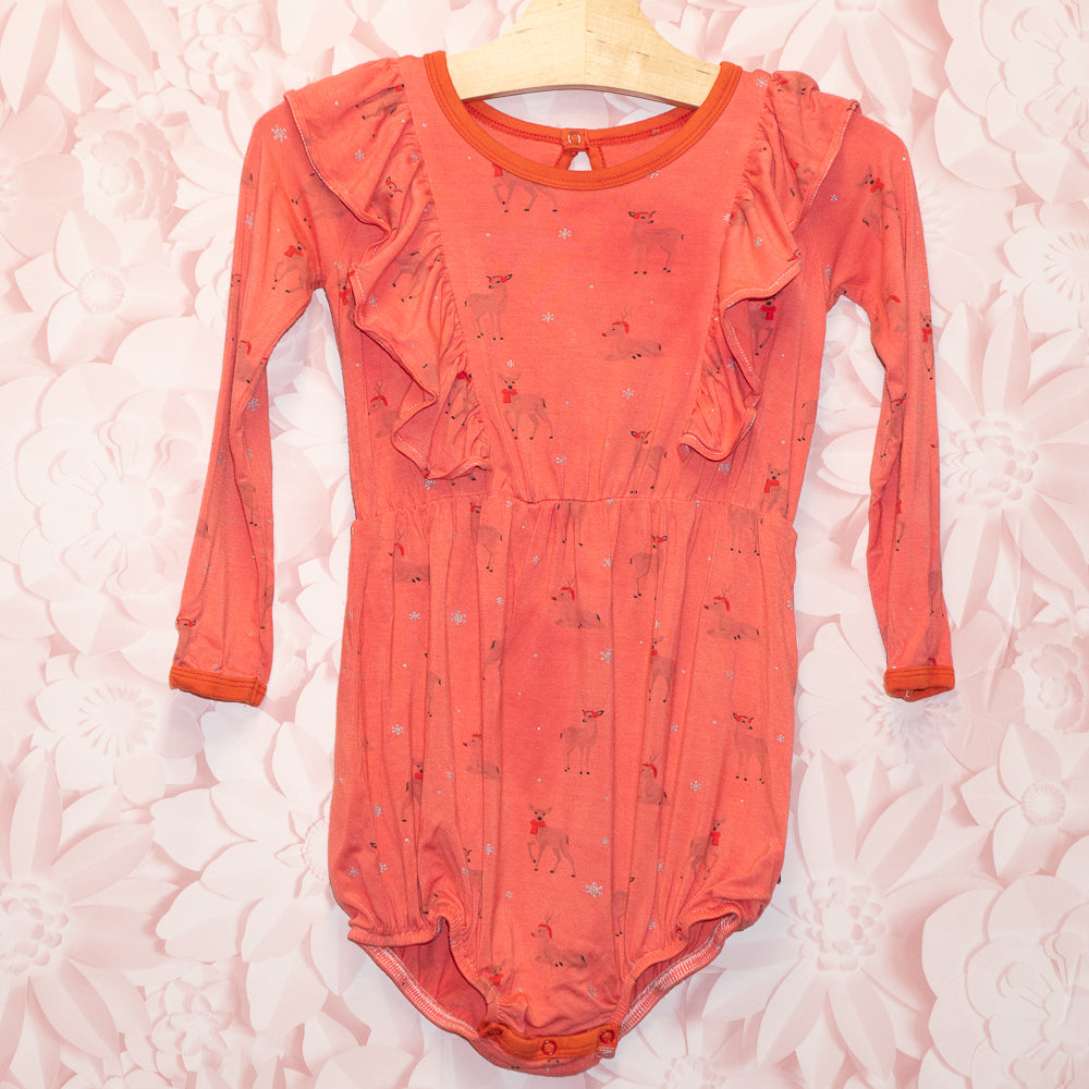 Bamboo Deer Ruffled Romper Size 3T