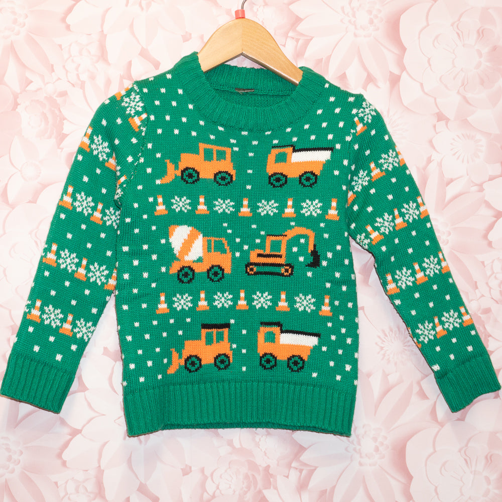 Construction Ugly Christmas Sweater Size 4-5