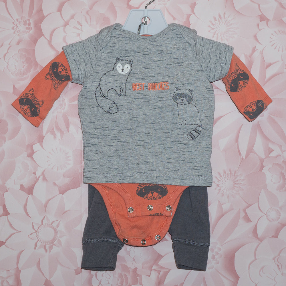 Racoon 3-Piece Set Size 0-3m