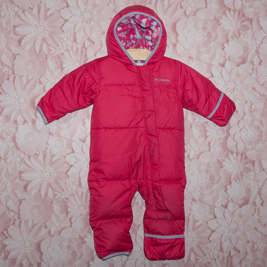 Pink Columbia Down Snowsuit Size 12-18m
