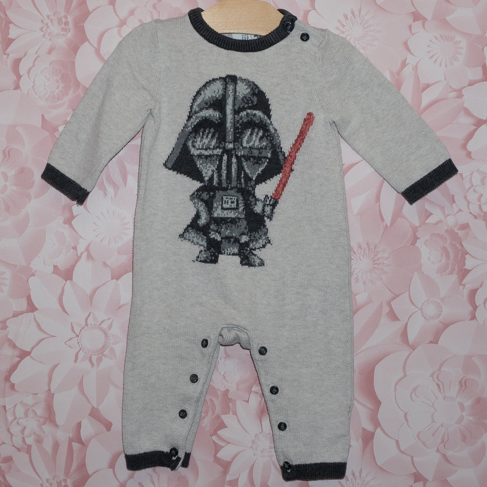 Darth Toddler Knit Romper Size 3-6m