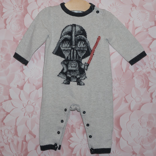 Darth Toddler Knit Romper Size 3-6m