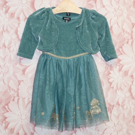 Chenille & Tulle Dress with Jacket Size 3T
