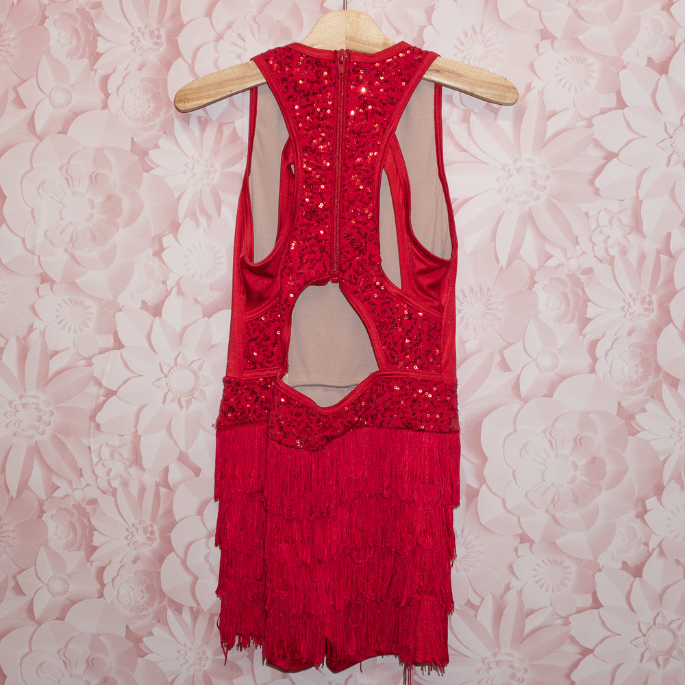 Sequin & Fringe Dance Costume Size LC (12?)
