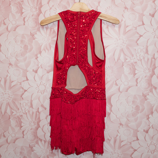 Sequin & Fringe Dance Costume Size LC (12?)