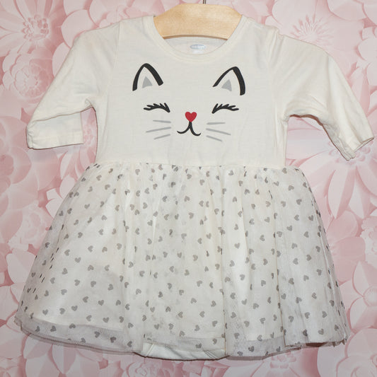 Cat Tulle Onesie Dress Size 6-12m