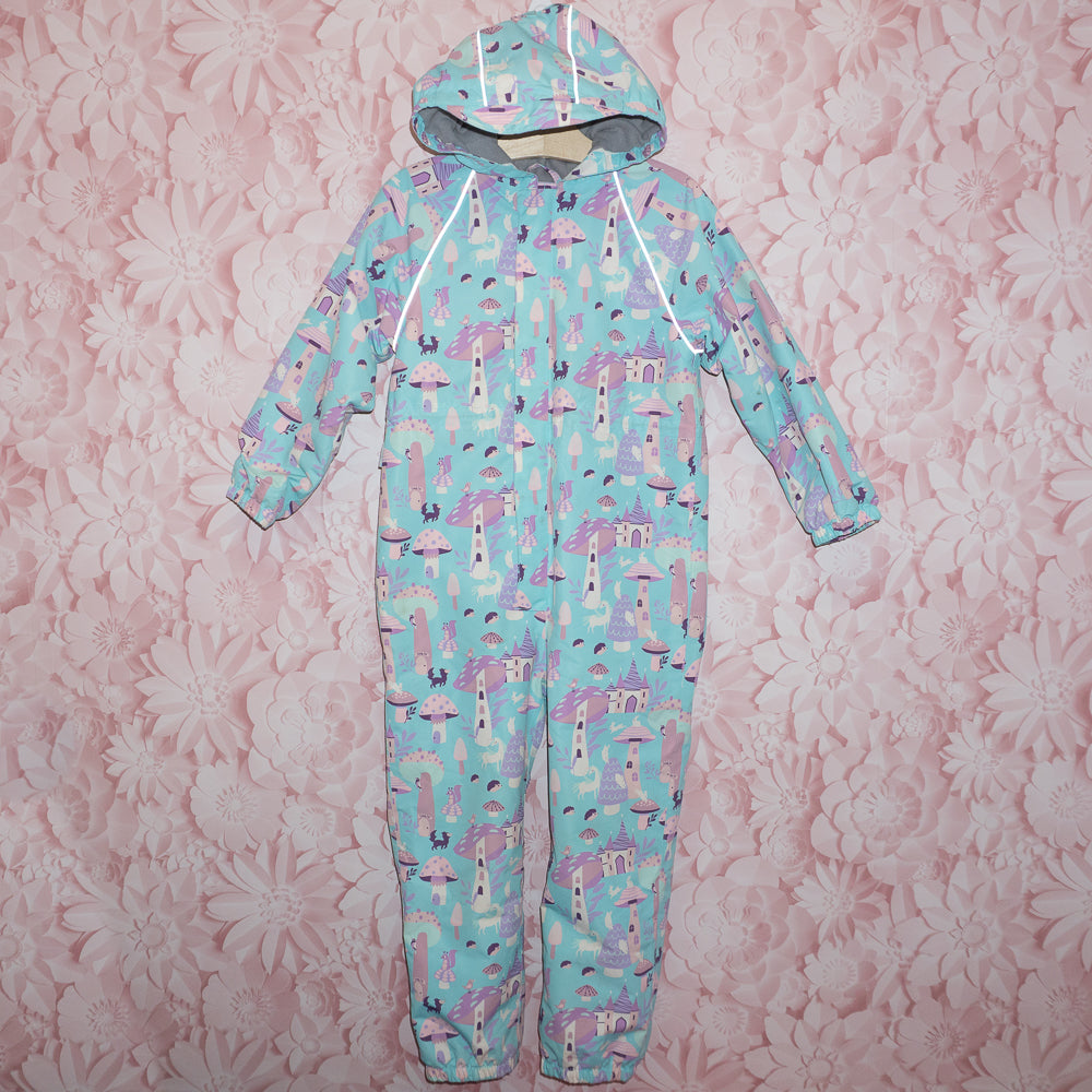 Fleece-Lined Unicorns & Mushrooms Rain Suit Size 6