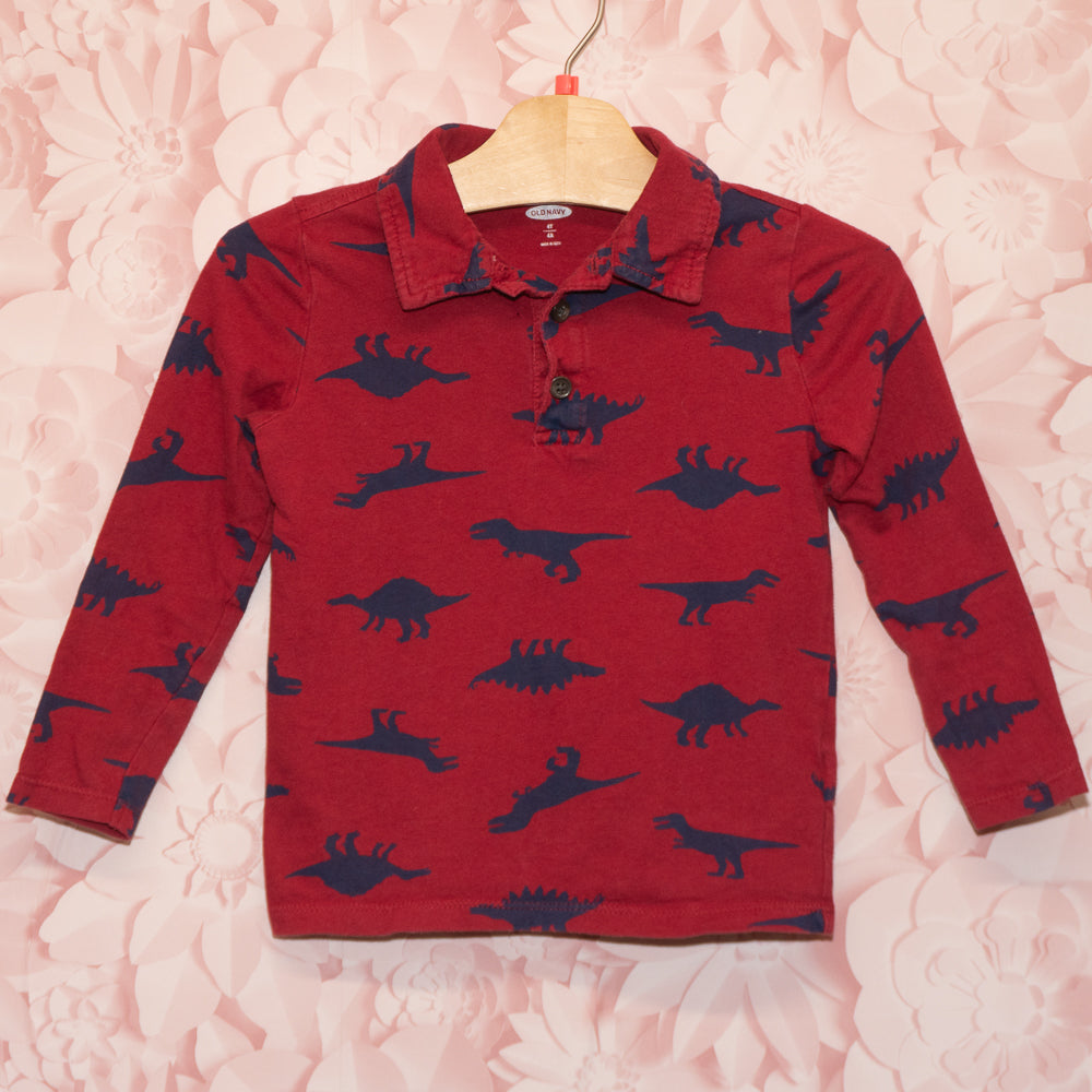 Dino Collared Shirt Size 4T