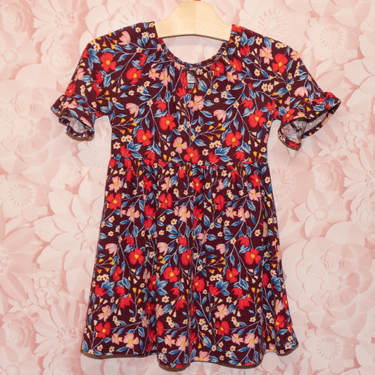Red Floral Dress Size 4T
