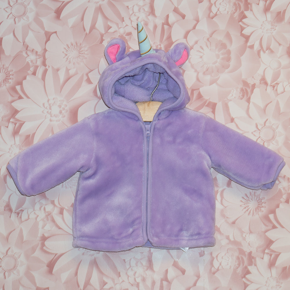 Unicorn Fuzzy Jacket Size 0-3m
