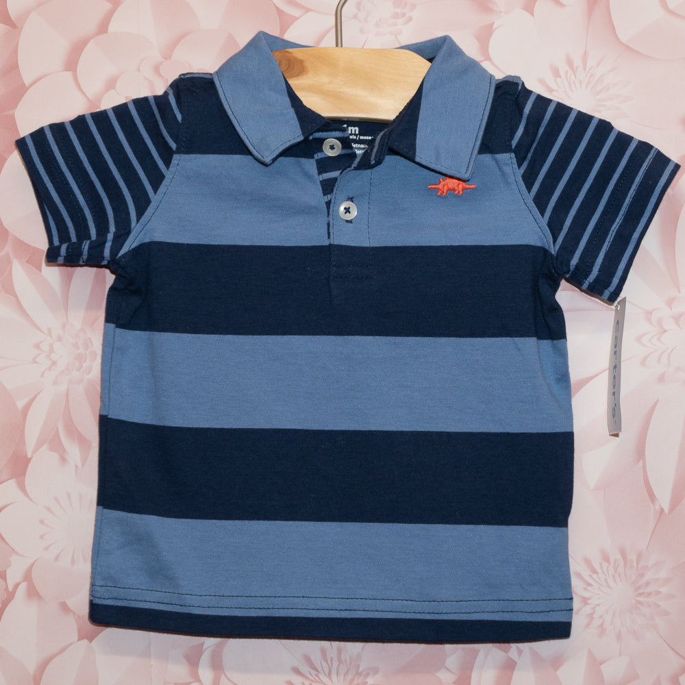 NWT Blue Striped Polo Tee Size 6m
