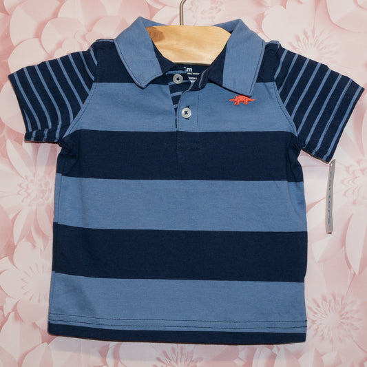 NWT Blue Striped Polo Tee Size 6m