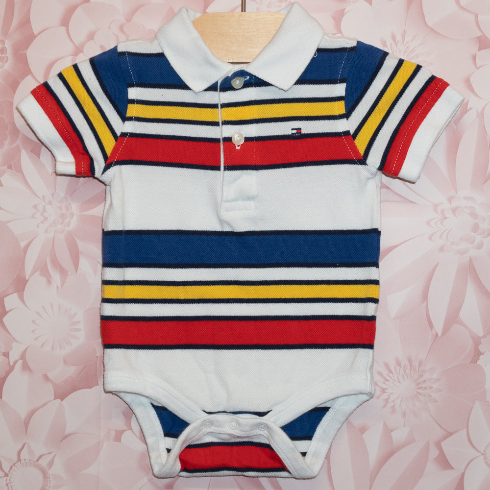 Striped Collared Onesie Size 6-9m