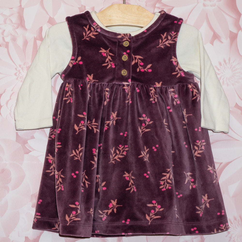Velour Dress Set Size 6m