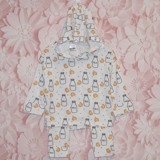 Milk and Cookies Hoodie Set Size 3-6m