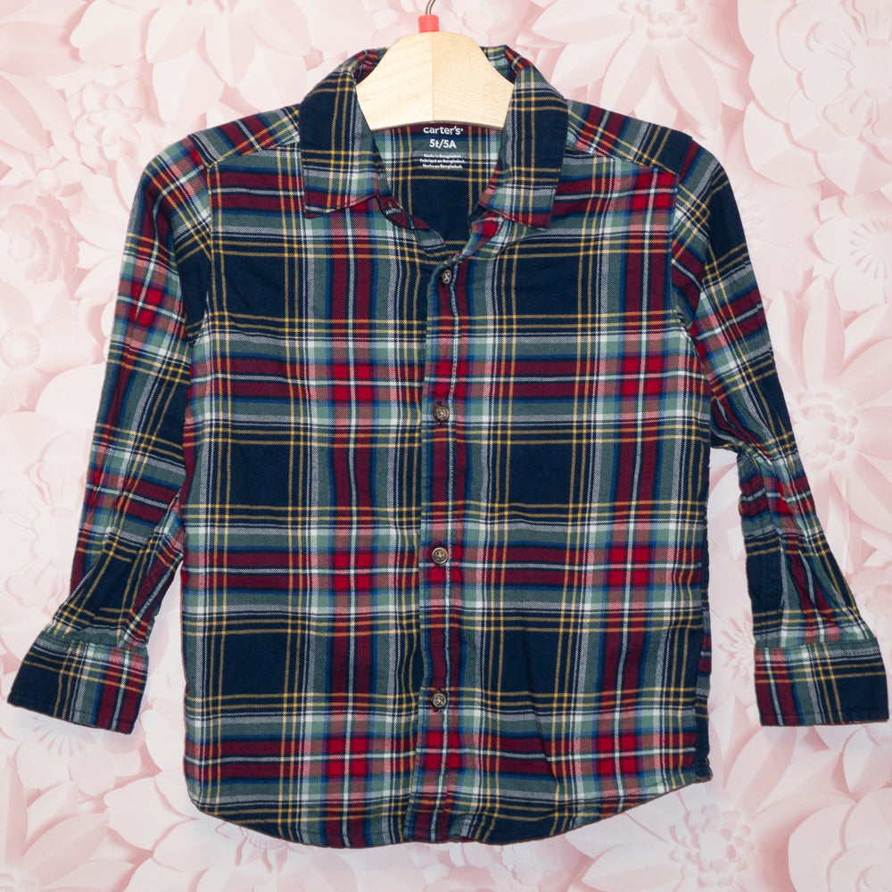 Plaid Cotton Shirt Size 5T