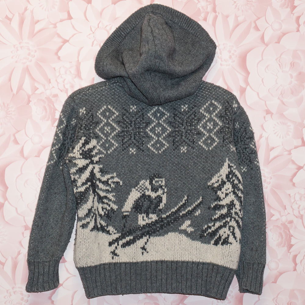 Knit Zip Ski Hooded Sweater Size 4-5