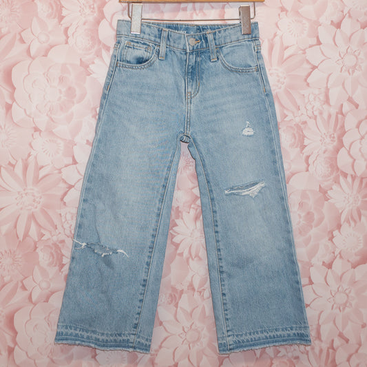 Wide Leg Distressed Jeans Size 7