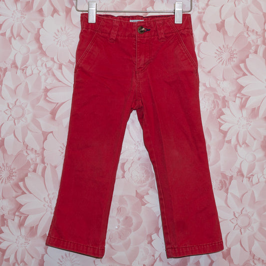 Red Cotton Pants Size 3T