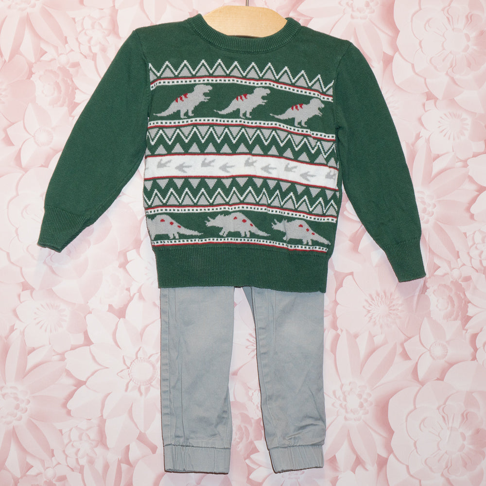 Dino Christmas Set Size 2T