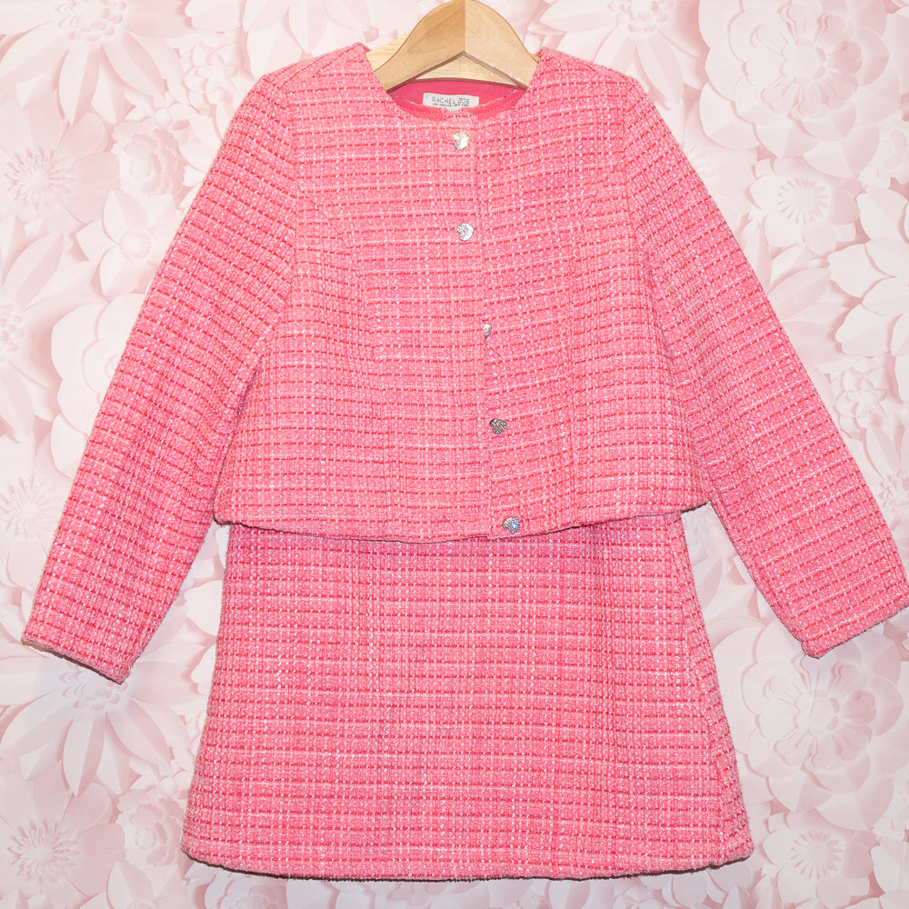Pink Tweed Dress Set Size 7