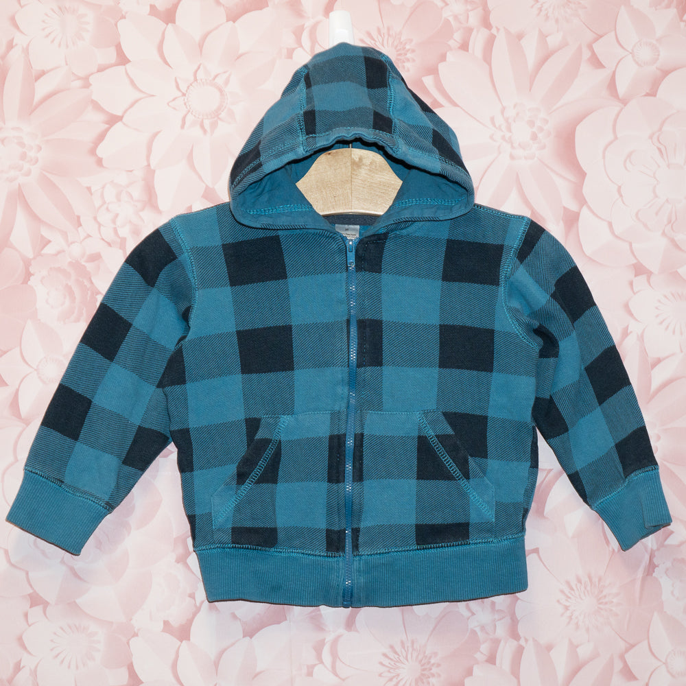 Checkered Zip Hoodie Size 3T