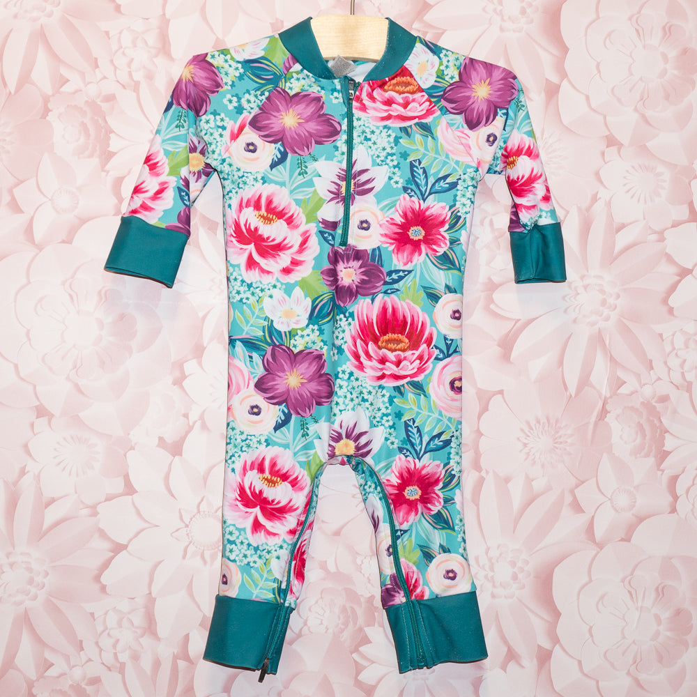 Floral Full-Coverage Swimsuit Size 6-12m