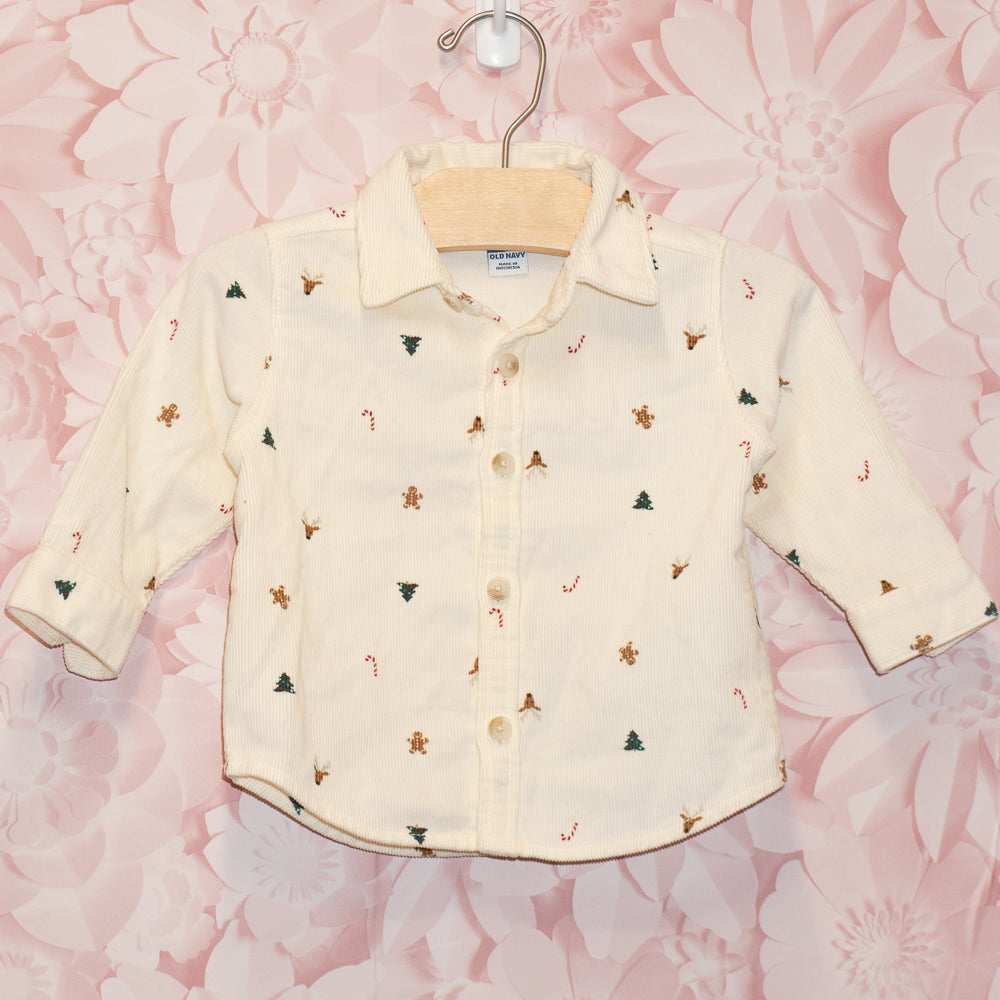 Christmas Corduory Shirt Size 6-12m