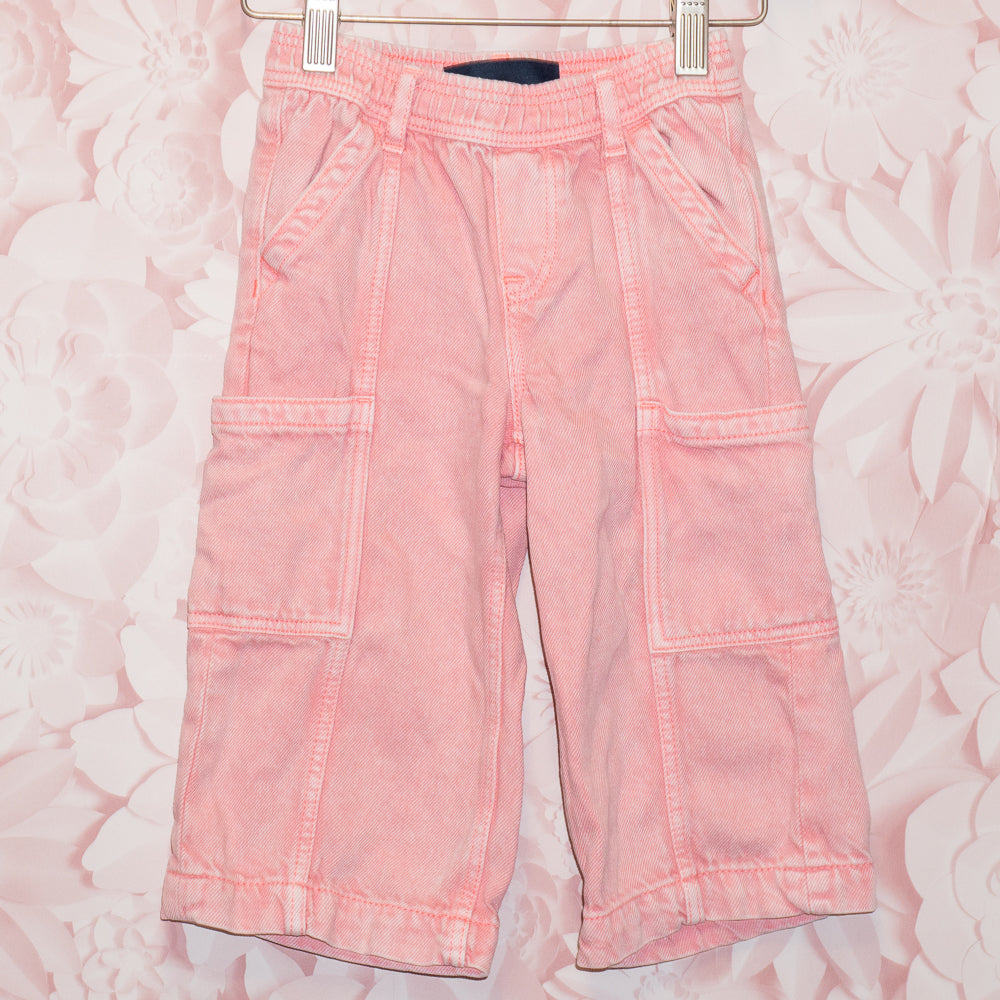 Wide-Leg Pink Jeans Size 2