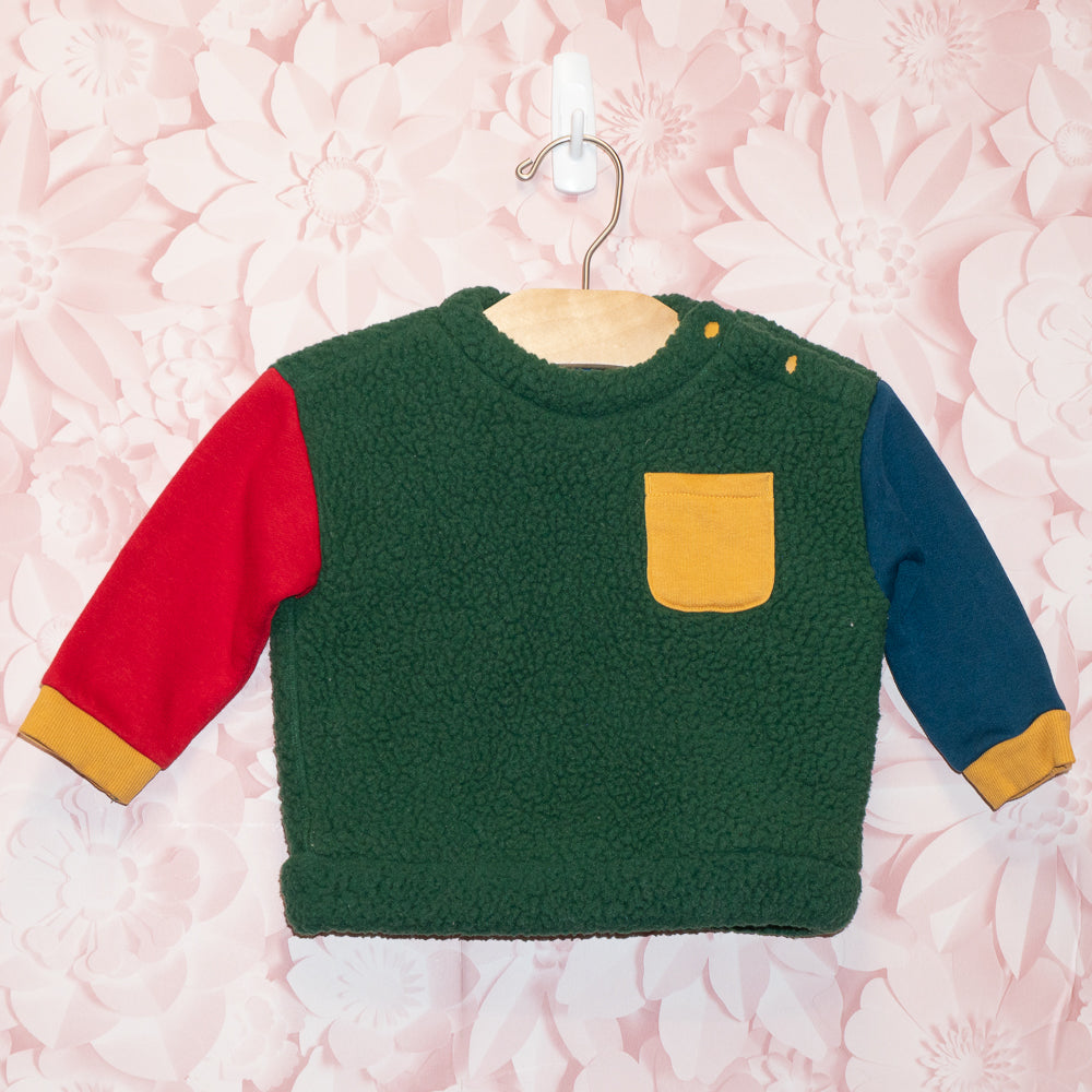 Mixed Fabric Crewneck Size 6-12m