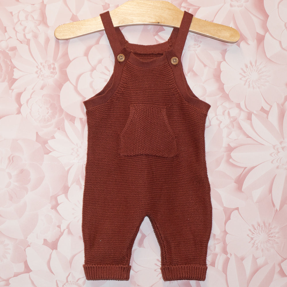 Brown Knit Overalls Size NB