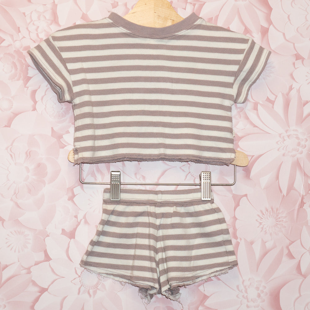 Striped Raw-Edge Set Size 6-12m
