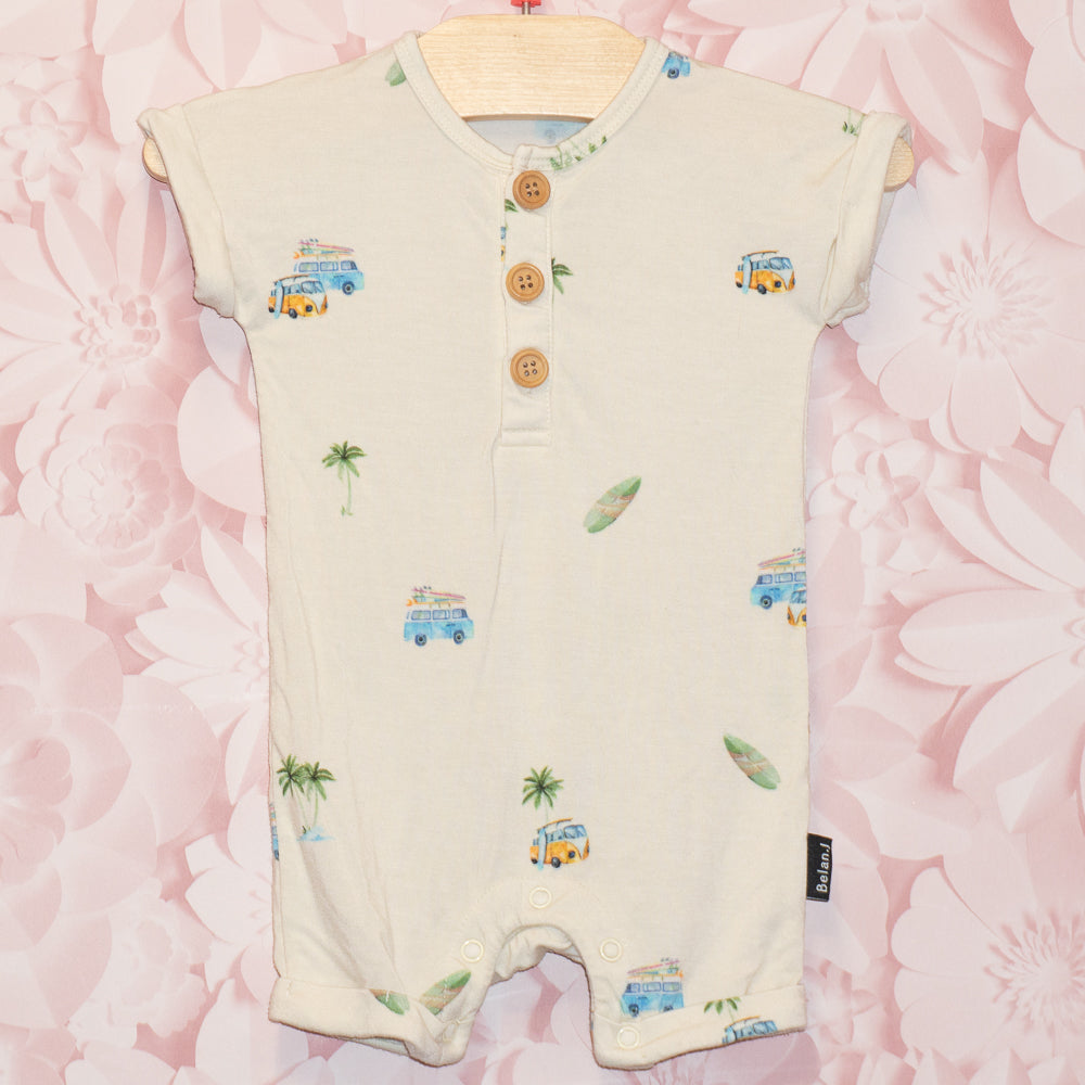 Bamboo Surf Van Shortie Romper Size 0-3m