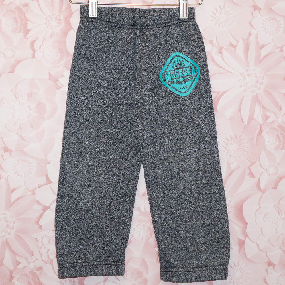 Gray/Turquoise Muskoka Bear Wear Joggers Size 2-3