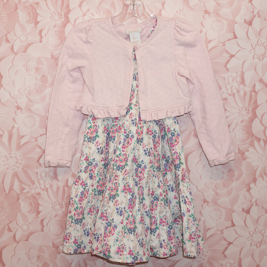 Floral Dress & Cardigan Size 7