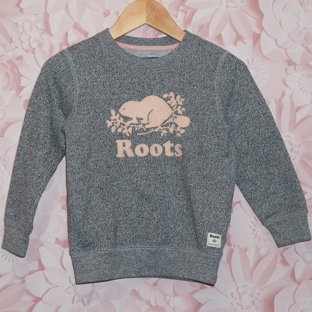 Pink Logo Roots Crewneck Size 4T