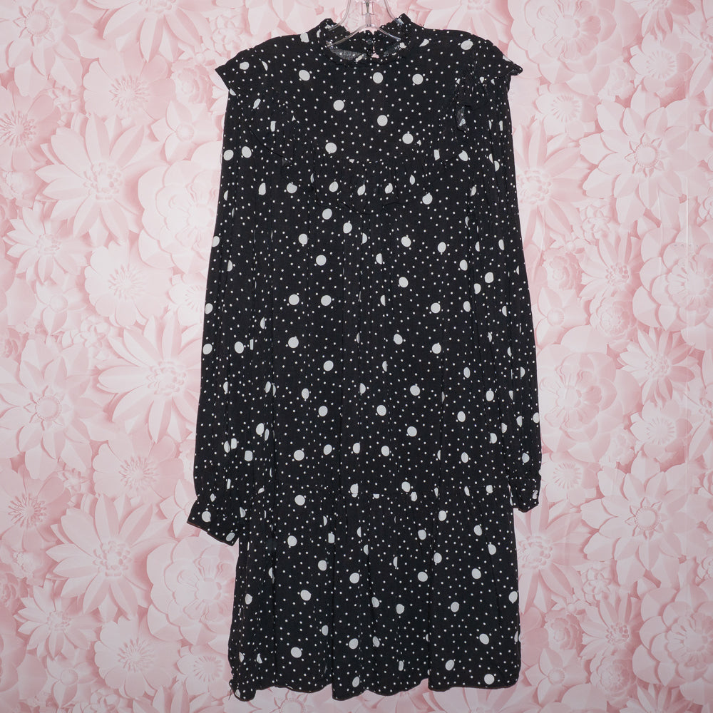 Black Dotted Maternity Dress Size 6