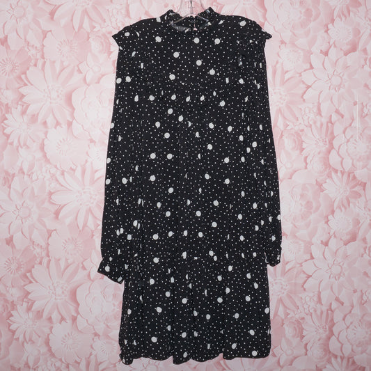Black Dotted Maternity Dress Size 6