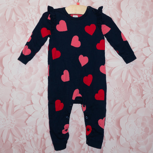 Knit Heart Romper Size 12-18m