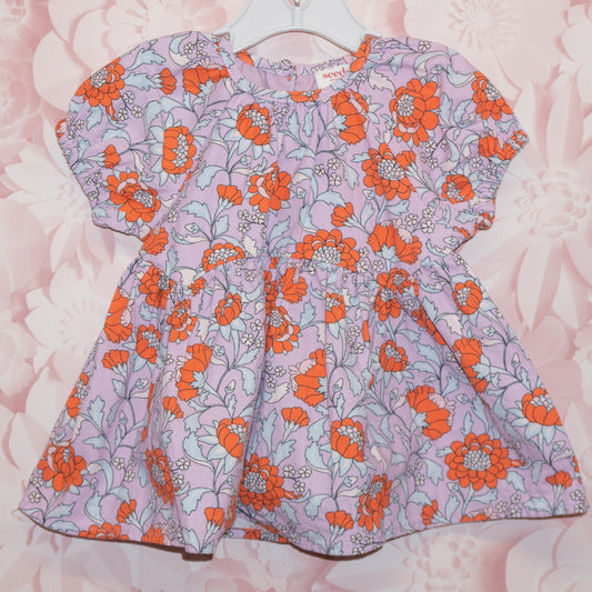 Orange Flower Dress Size 0-3m