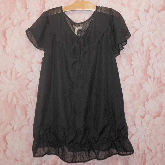 Sheer Dot Maternity Blouse Size L