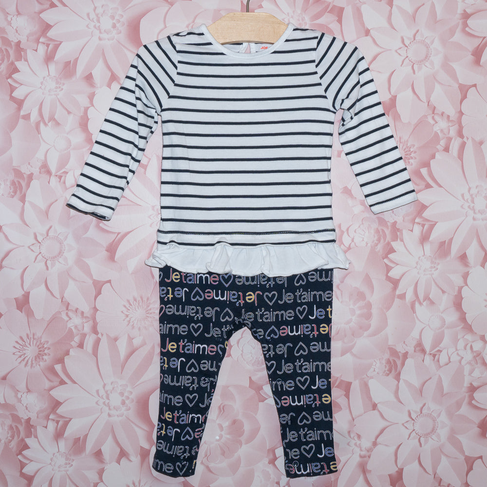 Je T'aime Romper Size 12-18m