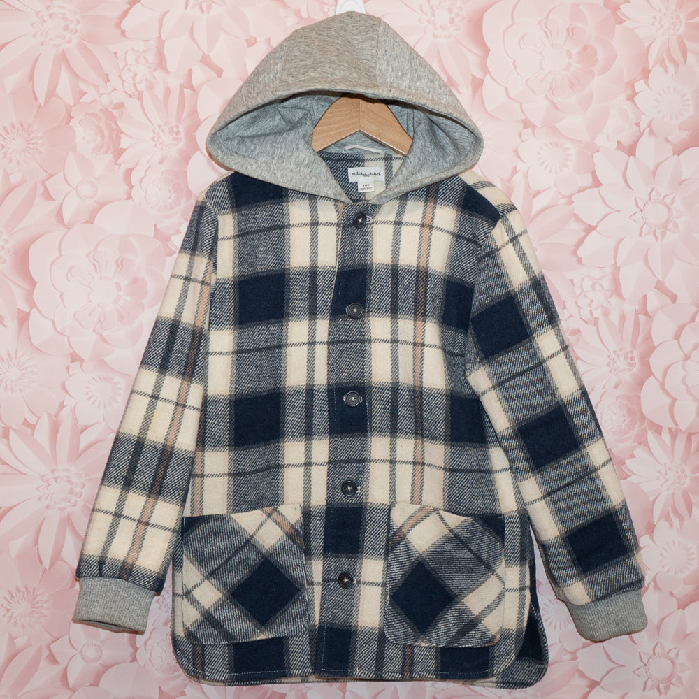Plaid Shacket Hoodie SIze 10