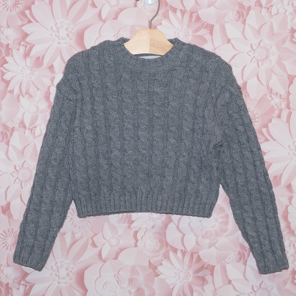 Cropped Cable Knit Sweater Size 8/9